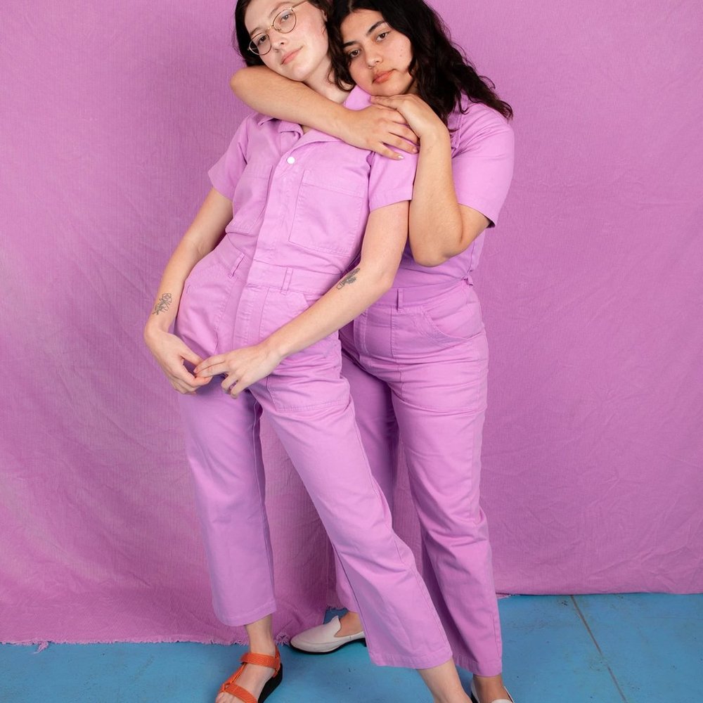 Big Bud Press Lilac Short Sleeve Jumpsuit Small